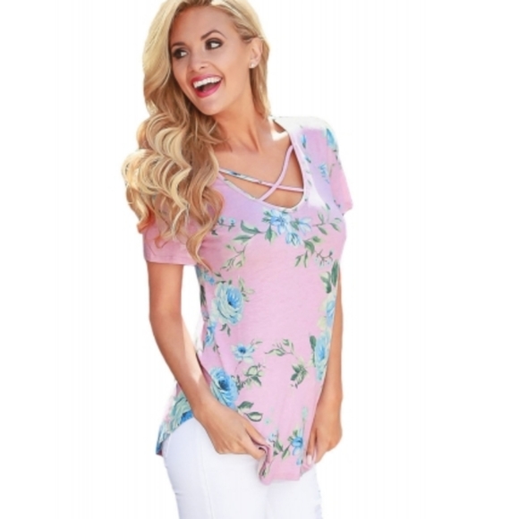 Pink Floral Top - Picture 1 of 3